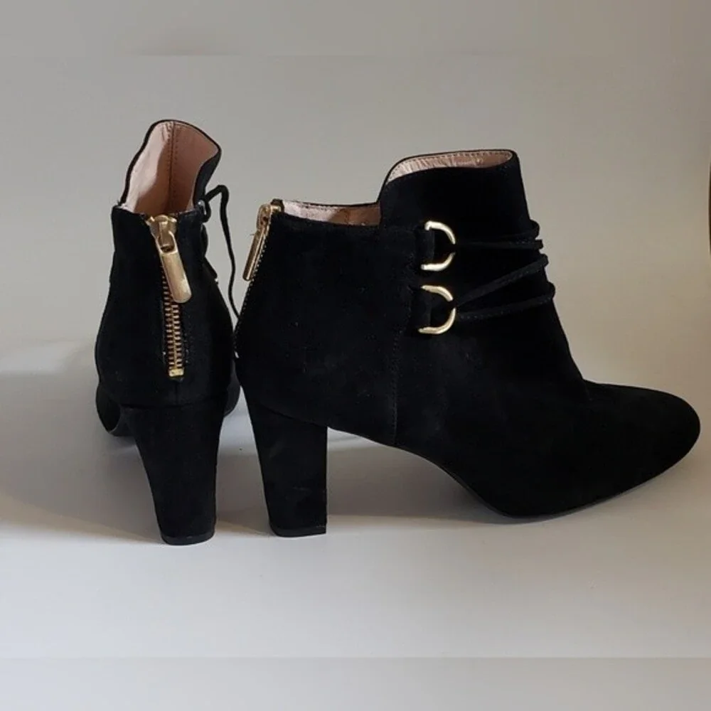 Taryn Rose Trisha Women's Black Suede Ankle Boot Size 9.5 M